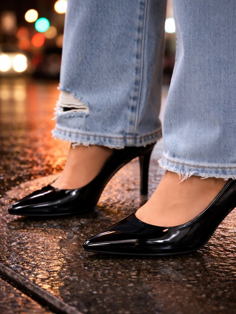 Nine West Black Patent Leather Pumps Pointed Toe Y2K Soft Grunge Polished 8.5 - Picture 12 of 12